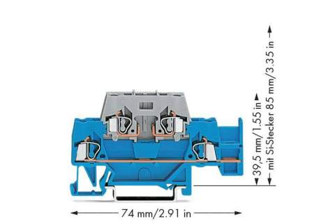 Двухуровневая клемма WAGO 280-532, 4 pin, 0.08мм² - 2.50мм², 400В, 10А, (50 шт)