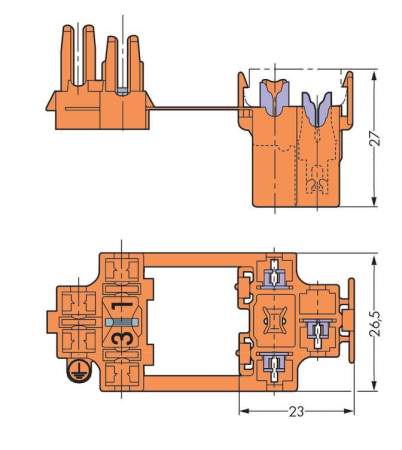 Клеммник WAGO 730-103, 3 pin, 0.75мм² - 1.5мм², 400В, 6А, (50 шт)
