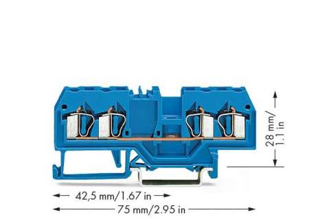 Клемма WAGO 280-834, 4 pin, 0.08мм² - 2.50мм², 800В, 20А, конф: N, (100 шт)