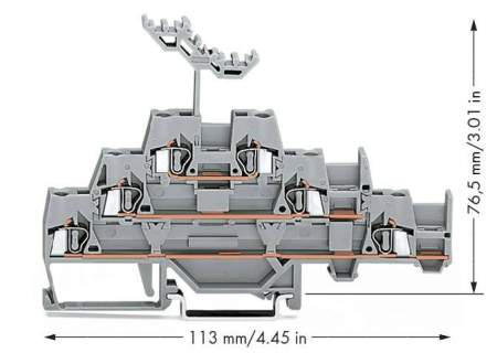Трехуровневая клемма WAGO 280-550, 6 pin, 0.08мм² - 2.50мм², 500В, 20А, конф: L, (40 шт)