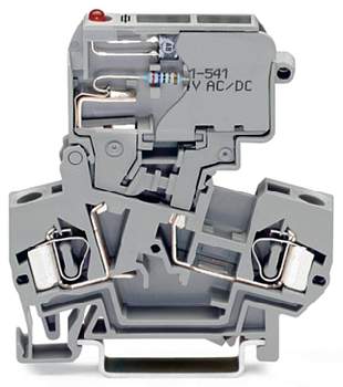 Клемма предохранителя WAGO 281-611/281-541, 2 pin, 0.08мм² - 4мм², 800В, 10А, конф: L, (50 шт)