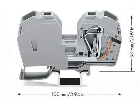 Клемма WAGO 285-635, 2 pin, 6мм² - 35мм², 1000В, 125А, конф: L, (15 шт)