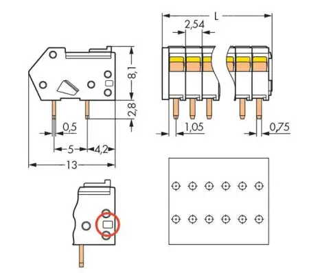 Быстроразъемная клемма WAGO 218-502/000-604, 2 pin, 0.08мм² - 0.50мм², 160В, CS: 2.54мм, (1000 шт)