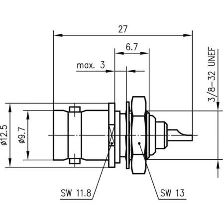 J01001A1219, Telegärtner - BNC-разъем, 50 Ом : 1 шт.