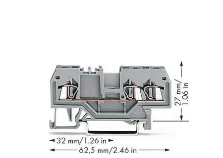 Клемма WAGO 279-681, 3 pin, 0.08мм² - 1.50мм², 800В, 18А, конф: L, (100 шт)