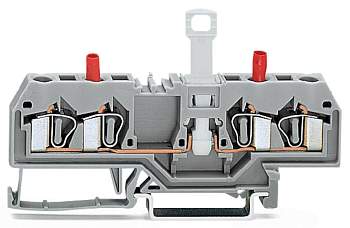 N клемма с разделителем и тестовым разъемом WAGO 281-666, 2 pin, 0.08мм² - 4мм², 400В, 10А, конф: L, (50 шт)