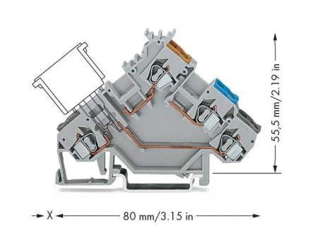 Клемма бесконтактного переключателя WAGO 280-561, 4 pin, 0.08мм² - 2.50мм², 250В, 6А, конф: L, (50 шт)