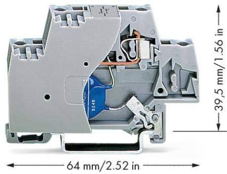 Клемма WAGO 280-502/281-582, 2 pin, 0.08мм² - 2.50мм², 24В, 20А, конф: L, (50 шт)