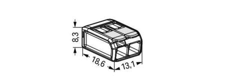 Клеммник WAGO 221-482, 2 pin, 0.20мм² - 4мм², 440В, 24.5А, (1 шт)