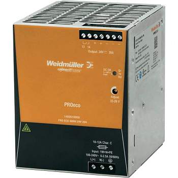 Блок питания с креплением на DIN рейку Weidmüller 1469510000 PRO ECO 480W 24V 20A