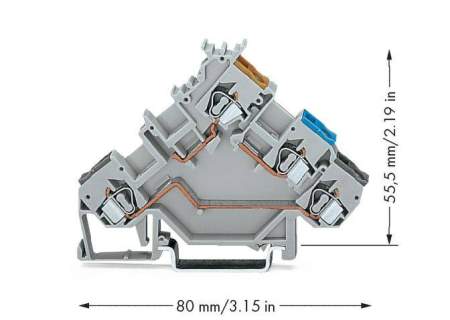 Клемма бесконтактного переключателя WAGO 280-560, 4 pin, 0.08мм² - 2.50мм², 400В, 20А, конф: L, (50 шт)