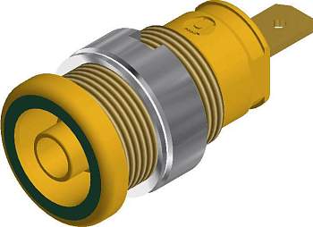 972355188, SKS-HIRSCHMANN SEB 2610 F4,8 - Лабораторное гнездо, Ø-контакта: 4 мм, зеленый, желтый 1шт