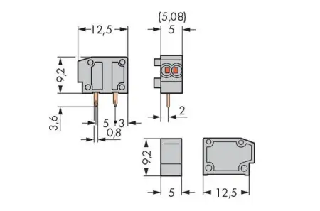 Быстроразъемная клемма WAGO 235-712, 1 pin, 0.25мм² - 0.75мм², 320В, CS: 5мм;5.08мм, (800 шт)