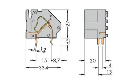 Быстроразъемная клемма WAGO 745-887/006-000, 1 pin, 0.20мм² - 16.00мм², 1000В, CS: 20мм, (50 шт)