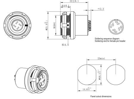 Разъем Weillen WLES13-7302-0196 (Аналог ODU SX2Y_T-PD8XJG0-0001)