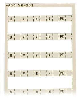 Система быстрой маркировки WAGO 264-901, Оттиск: U;V;W;N;PE, (5 шт)