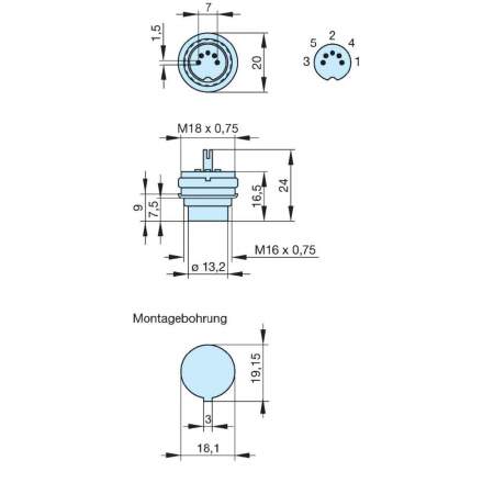 DIN-встроенный разъем с резьбовым соединением Hirschmann мASEI 5100 S