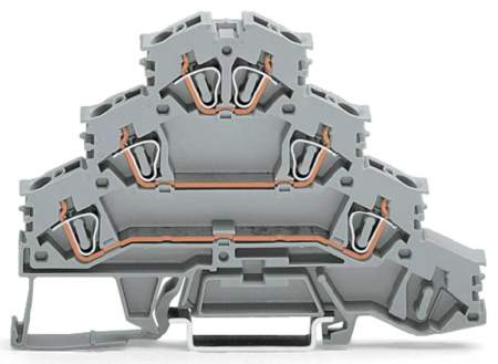 Четырехуровневая клемма WAGO 281-532, 7 pin, 0.08мм² - 2.50мм², 400В, 20А, конф: L, (50 шт)