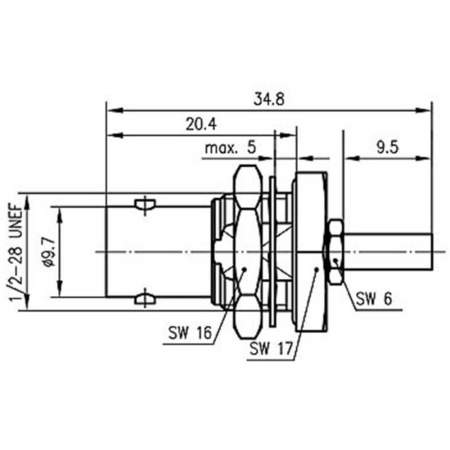 J01001C0028, Telegärtner - BNC-разъем, 50 Ом : 1 шт.
