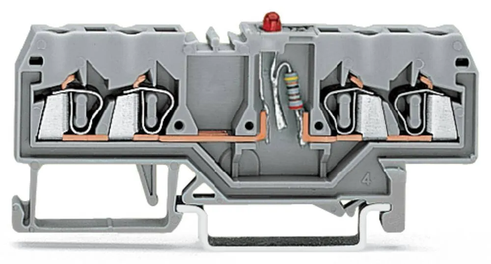 Светодиодная клемма WAGO 280-809/281-434, 4 pin, 0.08мм² - 2.50мм², 24В, 25мА, конф: L, (100 шт)