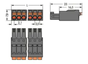 Внутренний разъём WAGO 714-106/000-047, 6 pin, 0.2мм²-1.5мм², 8А, CS: 3.5мм, (1 шт)