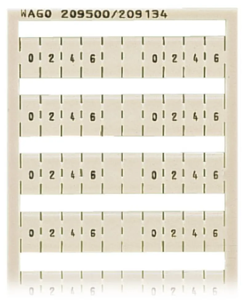 Этикетка WAGO 209-500/209-134, Оттиск: 0;2;4;6;1;3;5;7, (5 шт)