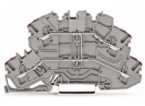 Двухуровневый клеммный блок WAGO 2002-2608, 2 pin, 0.25мм²-4.0мм², 500В, 24А, (1 шт)