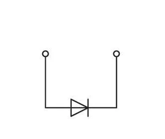Диодная клемма WAGO 281-915/281-400, 2 pin, 0.08мм² - 4мм², 250В, 1.5А, конф: L, (50 шт)
