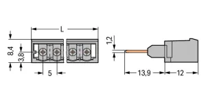 Контактный разъем WAGO 231-171/003-000, (1 шт)