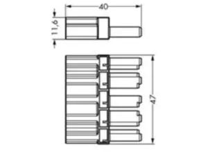 Промежуточная муфта WAGO 770-619, 5 pin, 400В, 25А, (1 шт)