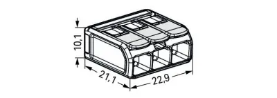 Соединительная клемма COMPACT WAGO 221-683, 3 pin, 0.5мм²-6.0мм², 37А, (1 шт)