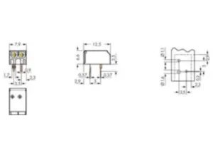 Клемма печатной платы WAGO 744-392, 2 pin, 0.5мм²-1.5мм², 320В, 2А, CS: 3.5мм, (1 шт)