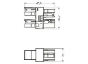 3-кратный распределитель WAGO 770-1704, 2 pin, 250В, 25А, (1 шт)
