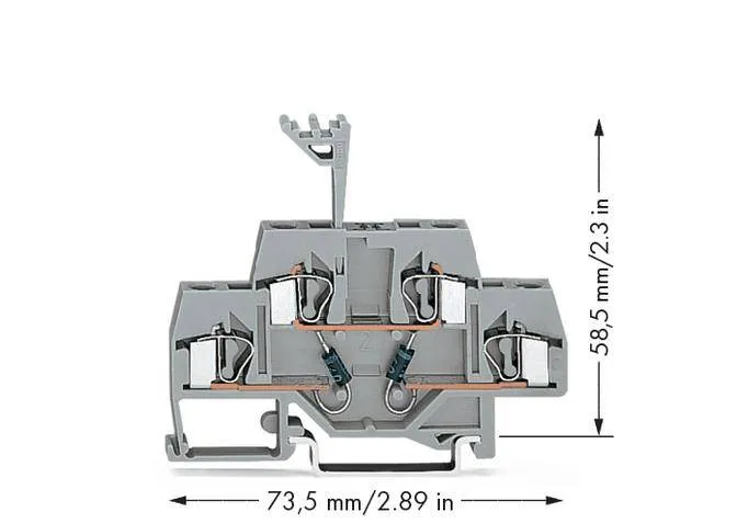 Двухуровневая диодная клемма WAGO 281-635/281-489, 4 pin, 0.08мм² - 4мм², 250В, 500мА, конф: L, (50 шт)