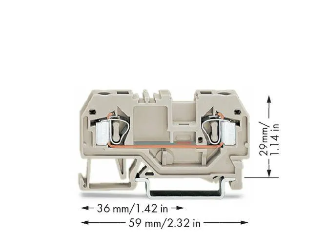 Клемма WAGO 281-992, 2 pin, 0.20мм² - 4мм², 550В, 30А, конф: L, (50 шт)