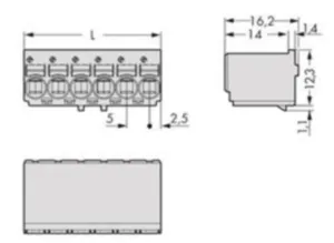 Внутренний разъём WAGO 2092-1126/000-5000, 6 pin, 0.2мм²-2.5мм², 320В, 15А, CS: 5мм, (1 шт)