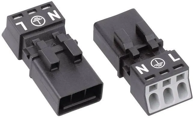 Разъем питания сети WAGO 890-213, 2 pin, 0.25мм² - 1.5мм², 250В, 16А, (1 шт)