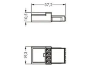 Промежуточная муфта WAGO 890-604, 4 pin, 400В, 16А, (1 шт)