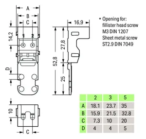 Монтажный адаптер WAGO 221-503/000-004, (1 шт)