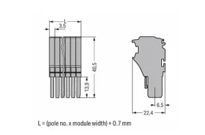 Внутренний разъём WAGO 2020-107, 7 pin, 0.5мм²-1.5мм², 500В, 13.5А, CS: 3.5мм, (1 шт)