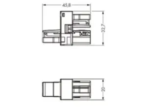 H-распределитель WAGO 770-1608, 2 pin, 250В, 25А, (1 шт)