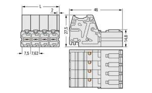 Штекер WAGO 831-3209, 9 pin, 0.5мм²-10мм², 1000В, 41А, CS: 7.62мм, (1 шт)