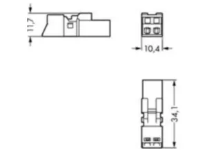 Штекер WAGO 890-272, 2 pin, 0.25мм²-1.5мм², 250В, 16А, (1 шт)