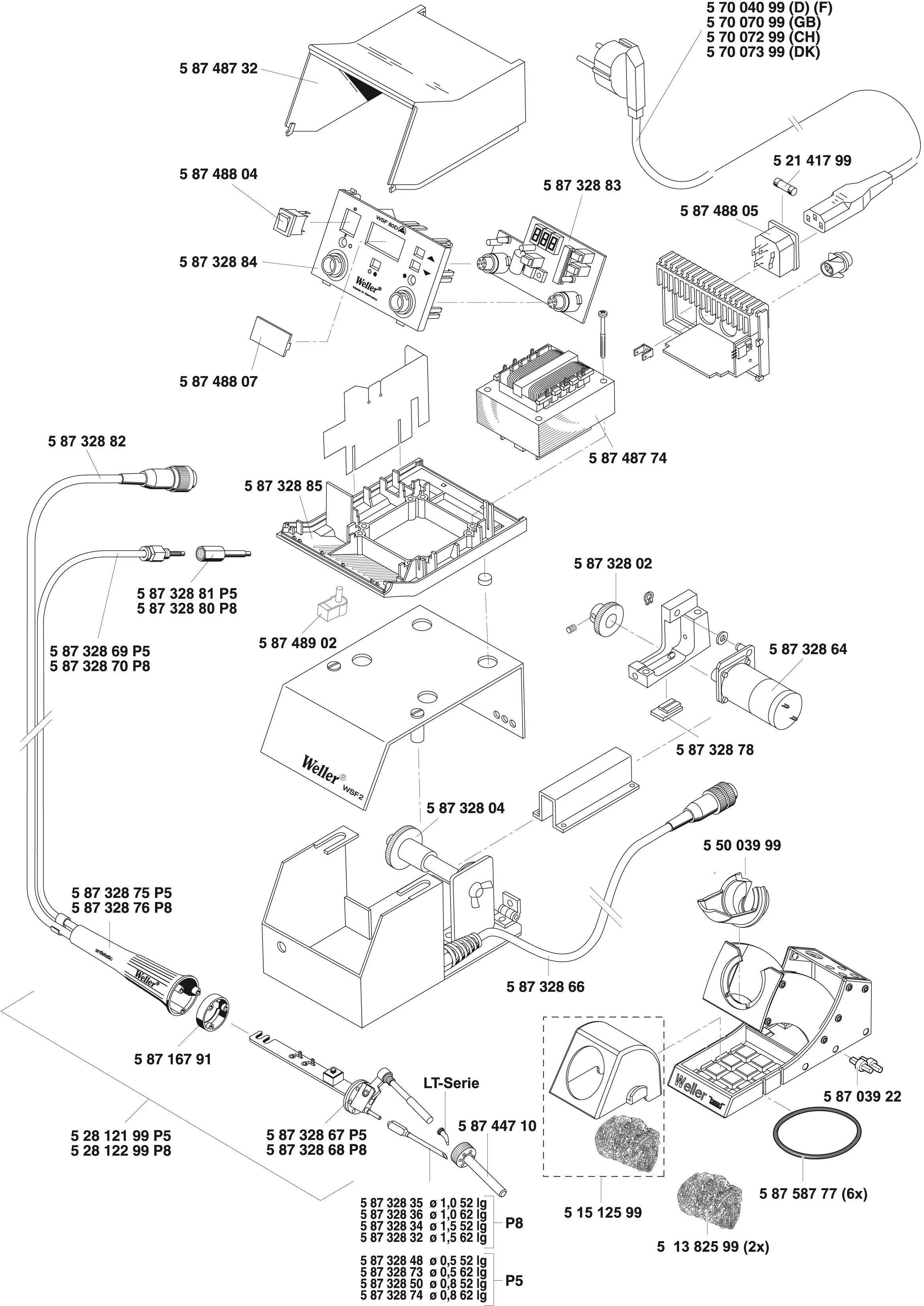 Цифровая паяльная станция Weller T0052822699N WSF 81D8