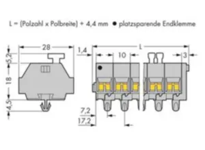 Клеммная колодка WAGO 261-262/332-000, 12 pin, 0.08мм²-2.5мм², 500В, 24А, (1 шт)
