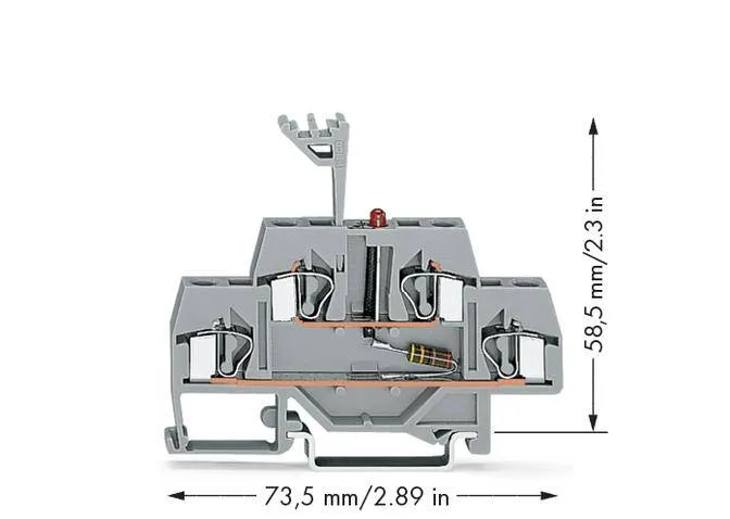 Двухуровневая светодиодная клемма WAGO 281-634/281-413, 4 pin, 0.08мм² - 4мм², 24В, 25мА, конф: L, (50 шт)
