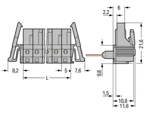 Внутренний разъём WAGO 232-244/005-000/039-000, (1 шт)