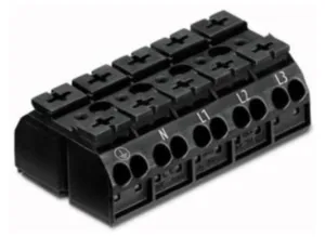 Клеммная колодка для монтажа на шасси WAGO 862-9515, 5 pin, 0.5мм²-4.0мм², 500В, 32А, CS: 12мм, (1 шт)