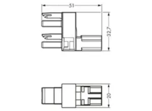 H-распределитель WAGO 770-1752, 2 pin, 250В, 25А, (1 шт)