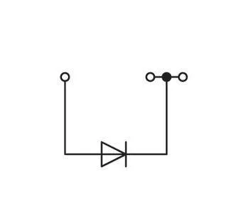 Диодная клемма WAGO 279-673/281-410, 3 pin, 0.08мм² - 1.50мм², 250В, 500мА, конф: L, (100 шт)